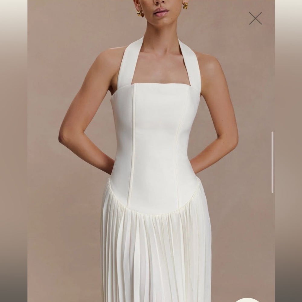 Meshki Strapless Cream Dress